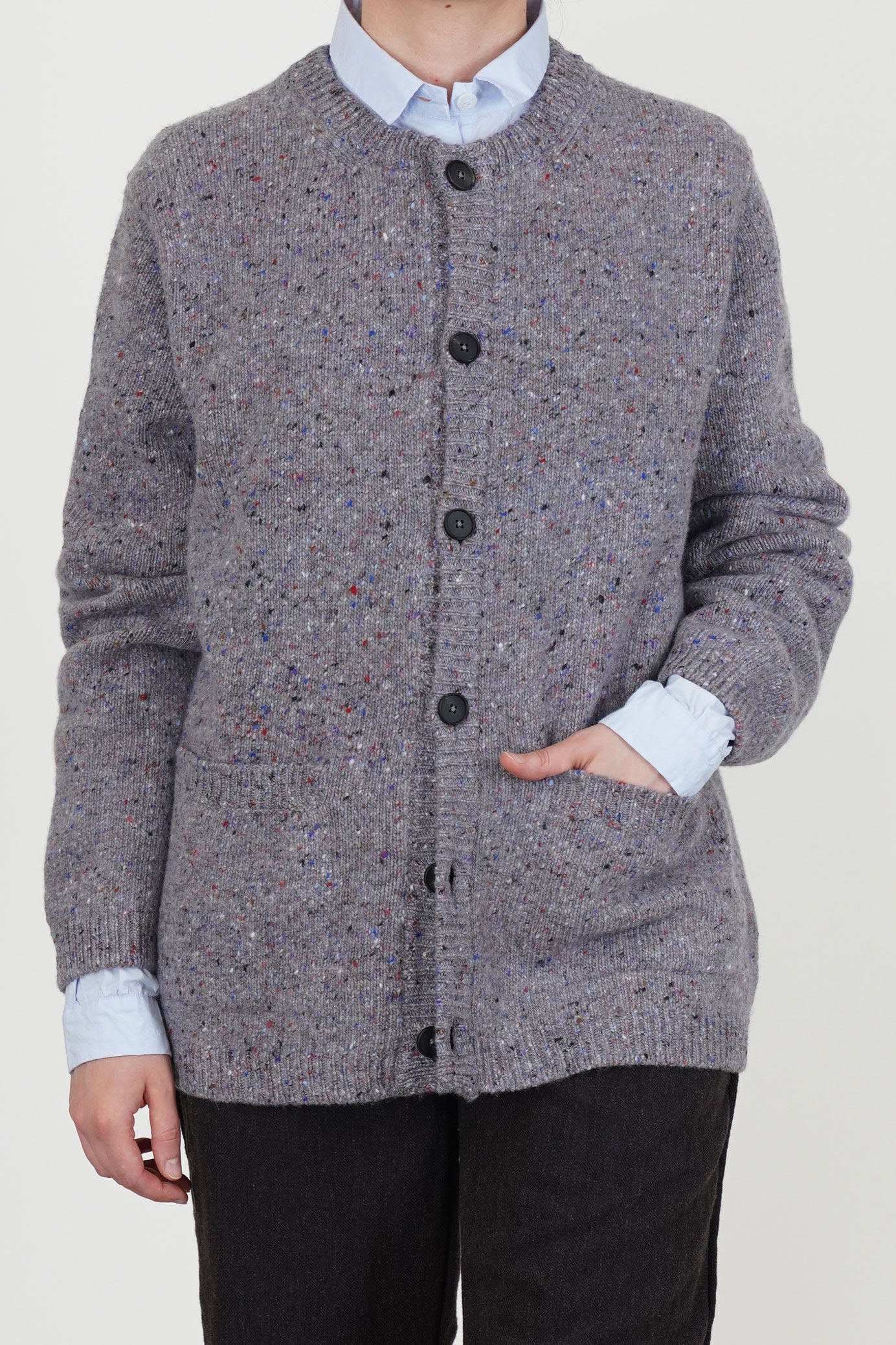 remo cardigan wool cashmere multi yarn