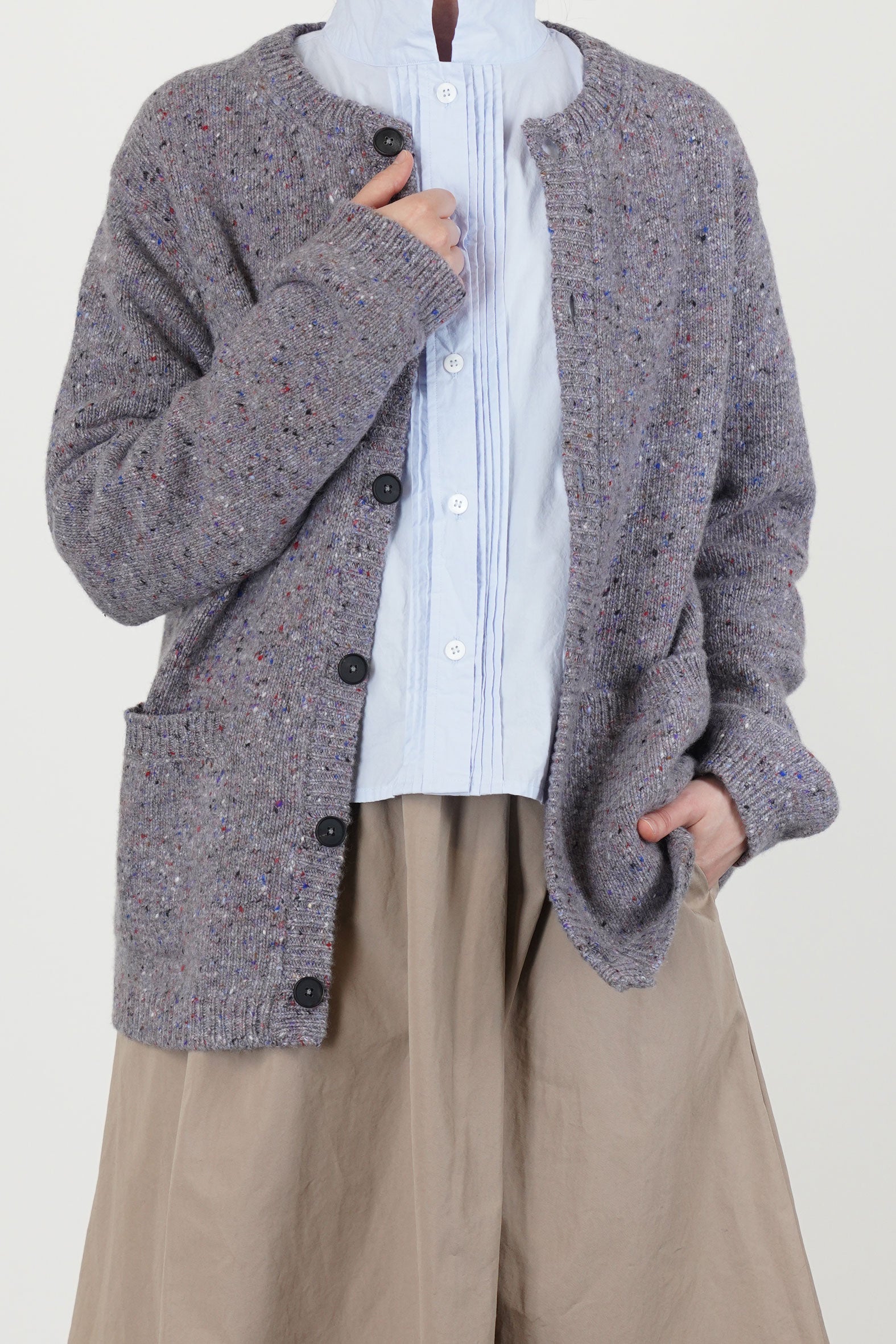 remo cardigan wool cashmere multi yarn