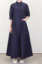 sally dress cotton linen navy