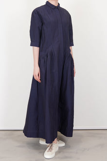sally dress cotton linen navy