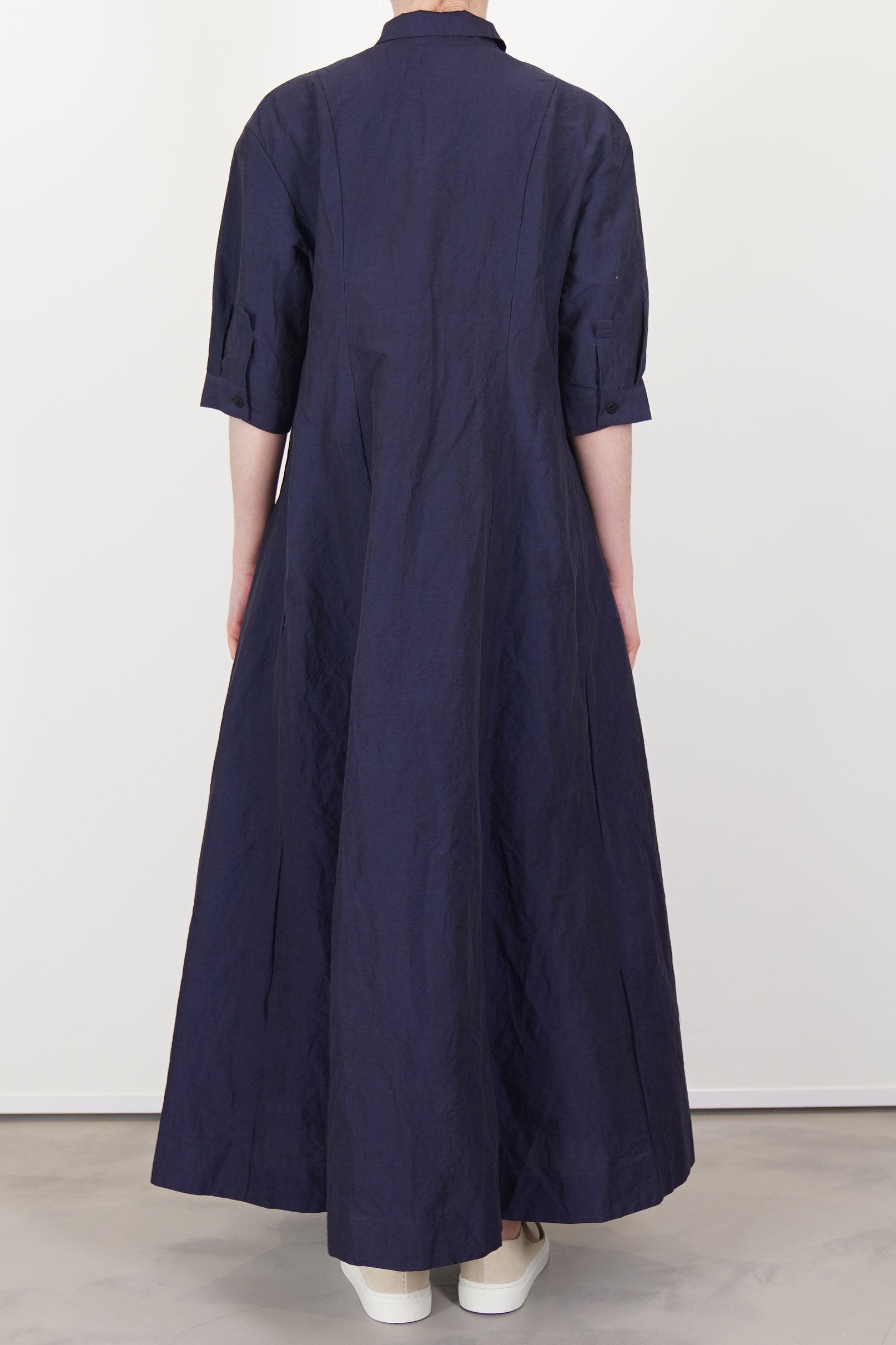 sally dress cotton linen navy