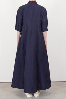 sally dress cotton linen navy