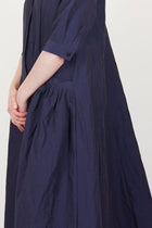 sally dress cotton linen navy