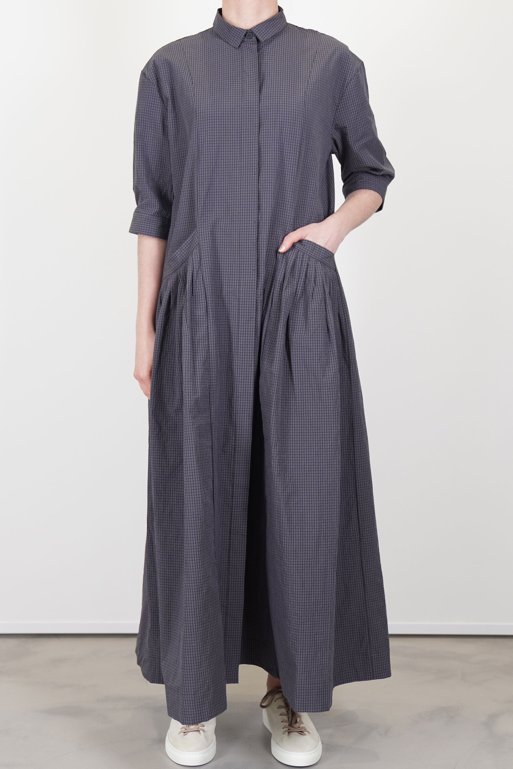 sally dress grey check