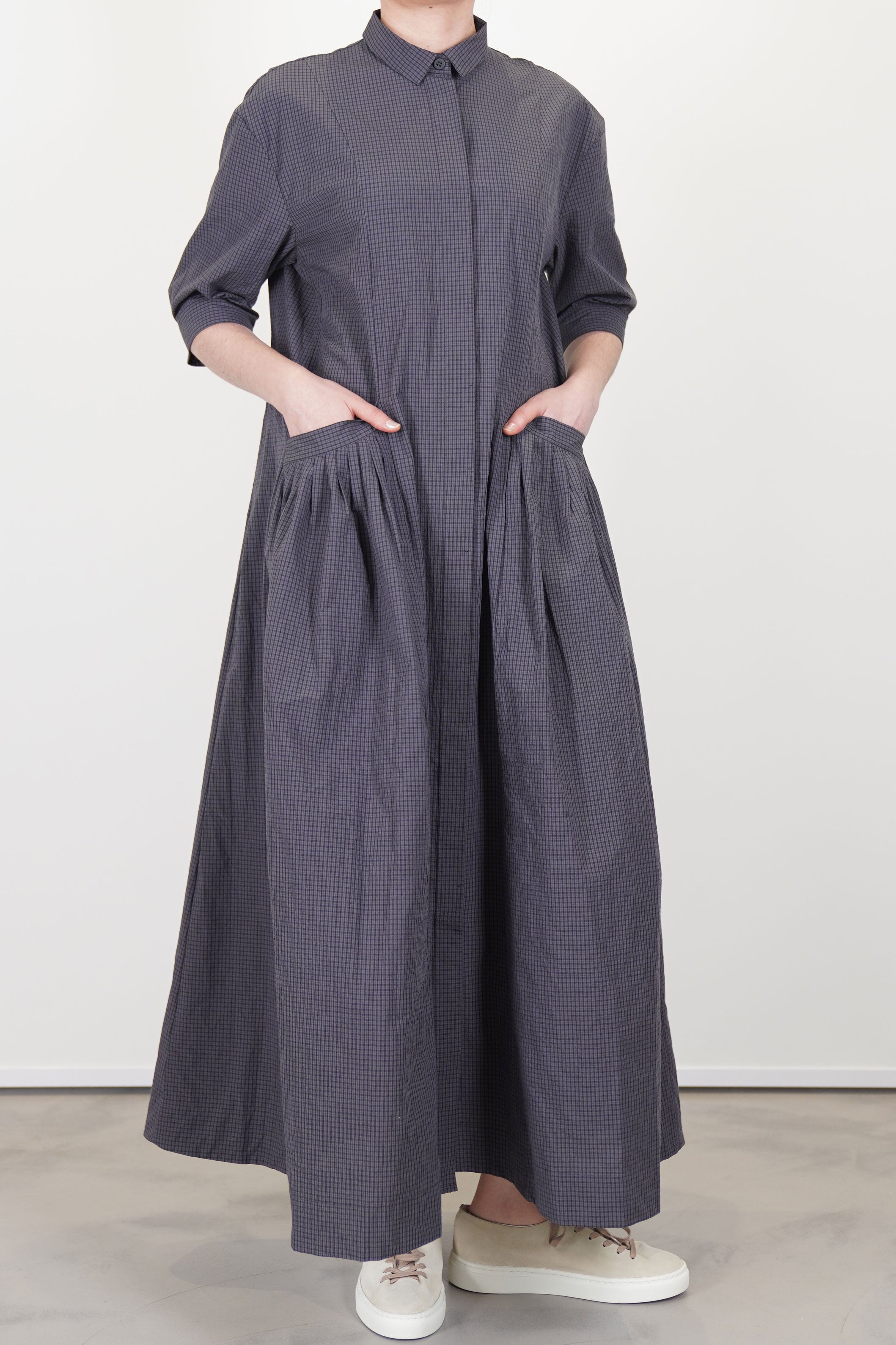 bergfabel sally dress grey check | carrousel the store