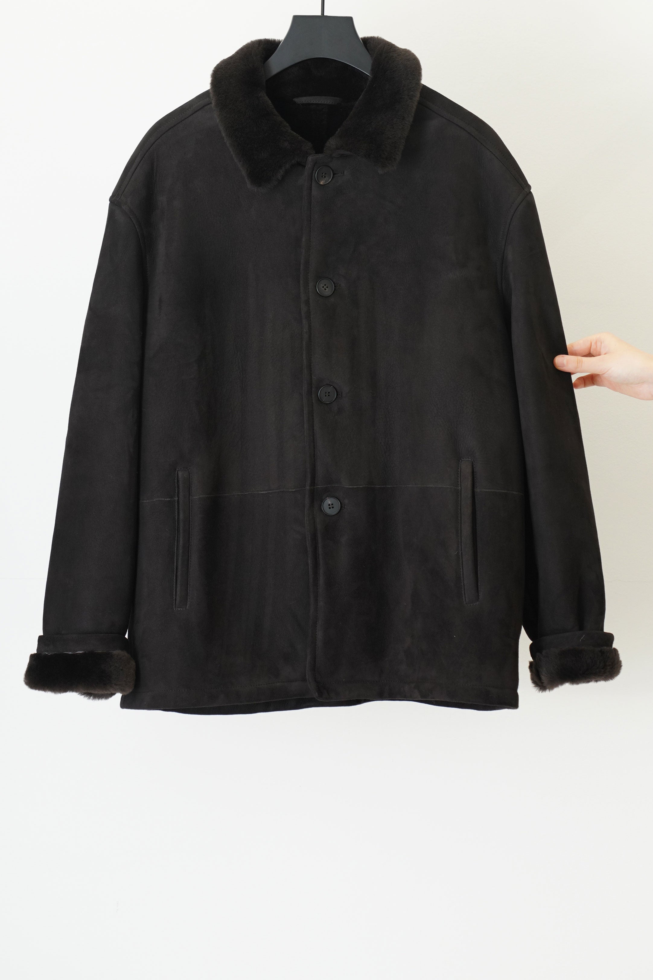 samu shearling jacket brown