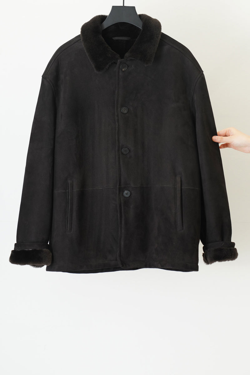 samu shearling jacket brown