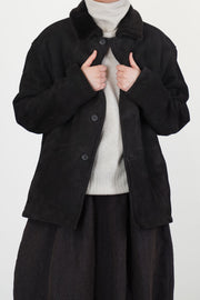 samu shearling jacket brown