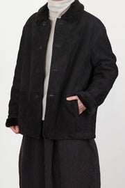 samu shearling jacket brown