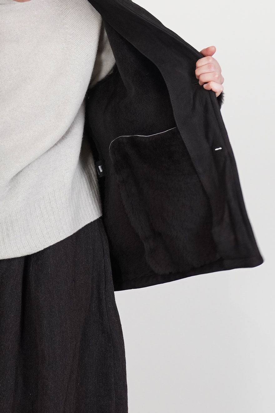 samu shearling jacket brown