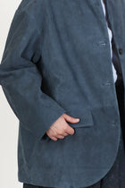 suede leather jacket bella cobalto