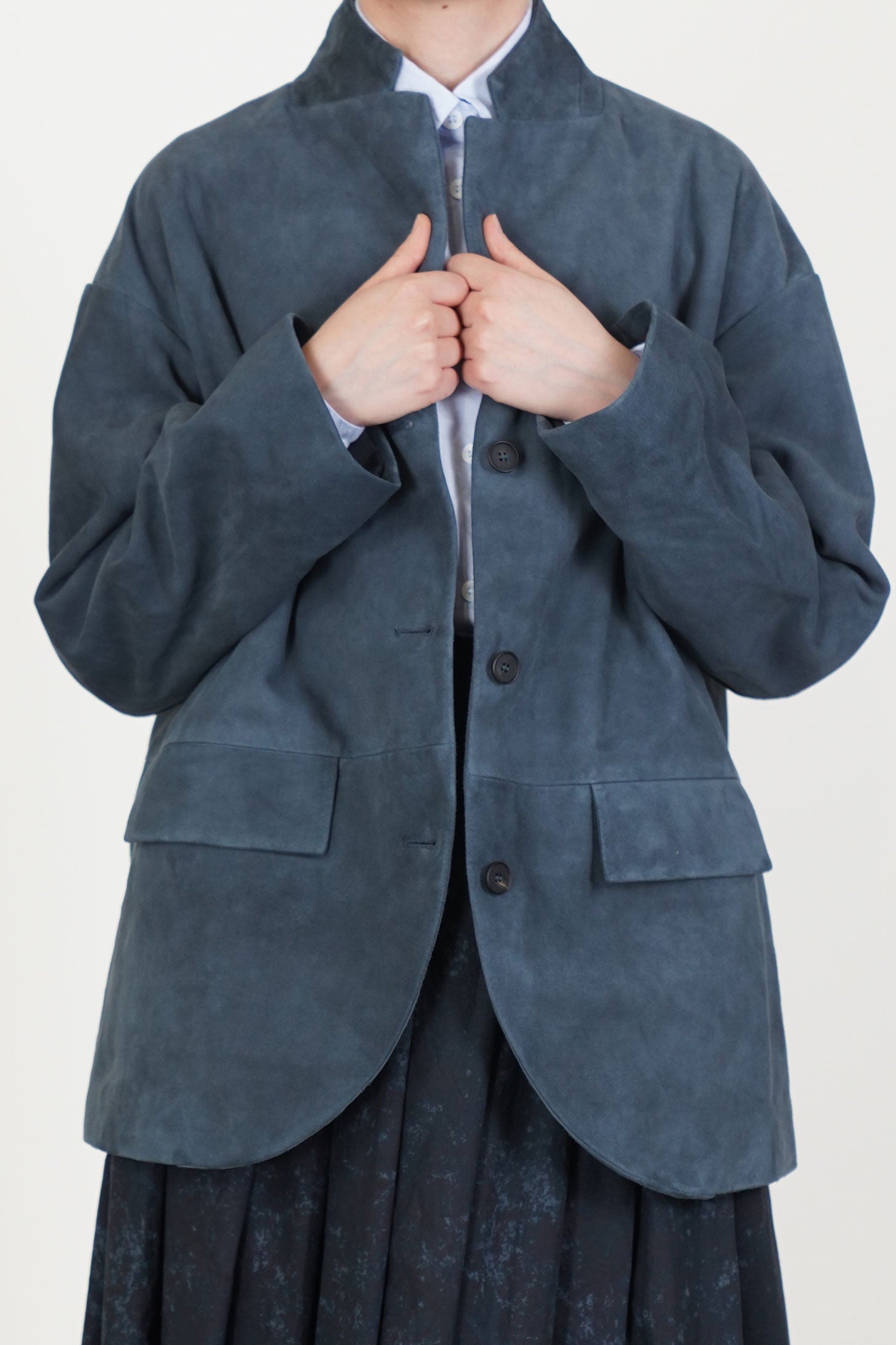 suede leather jacket bella cobalto