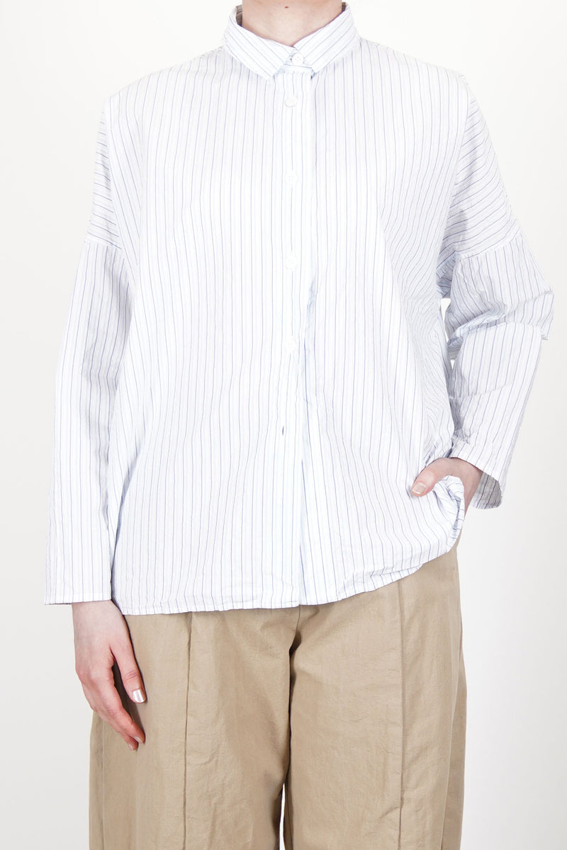 tina shirt light blue stripes