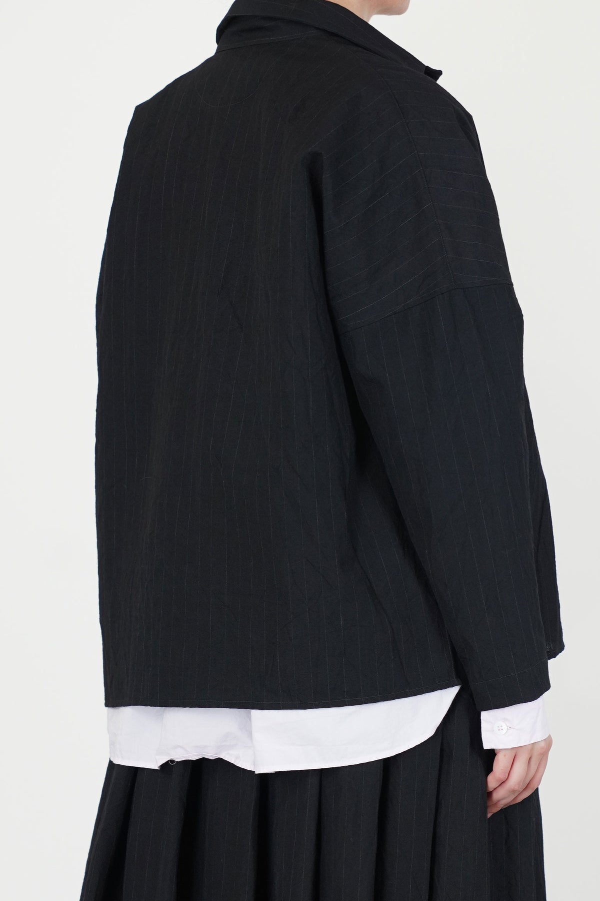 tina shirt wool black stripe