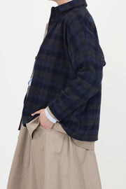 tina shirt wool cashmere carbon check