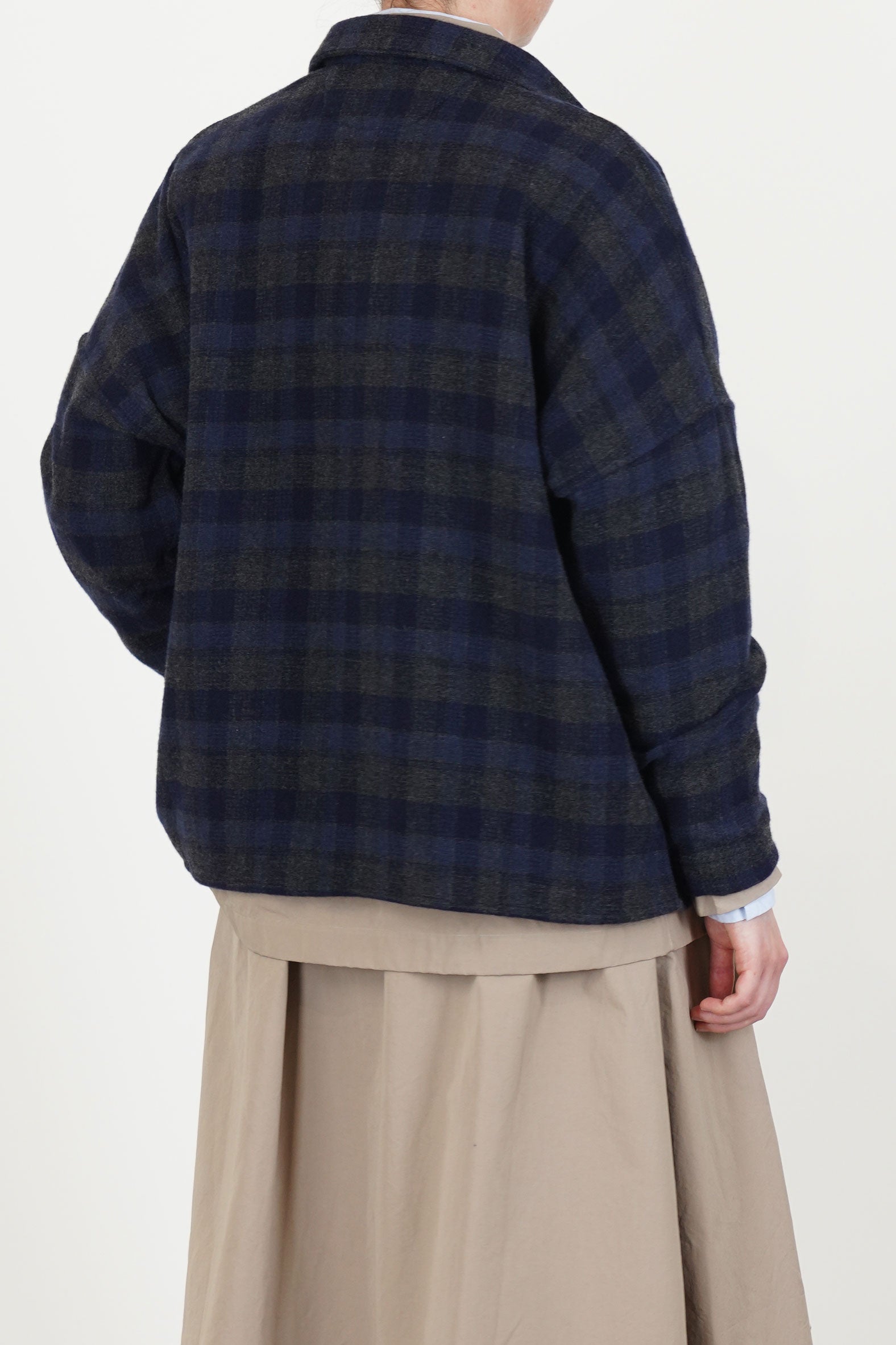 tina shirt wool cashmere carbon check