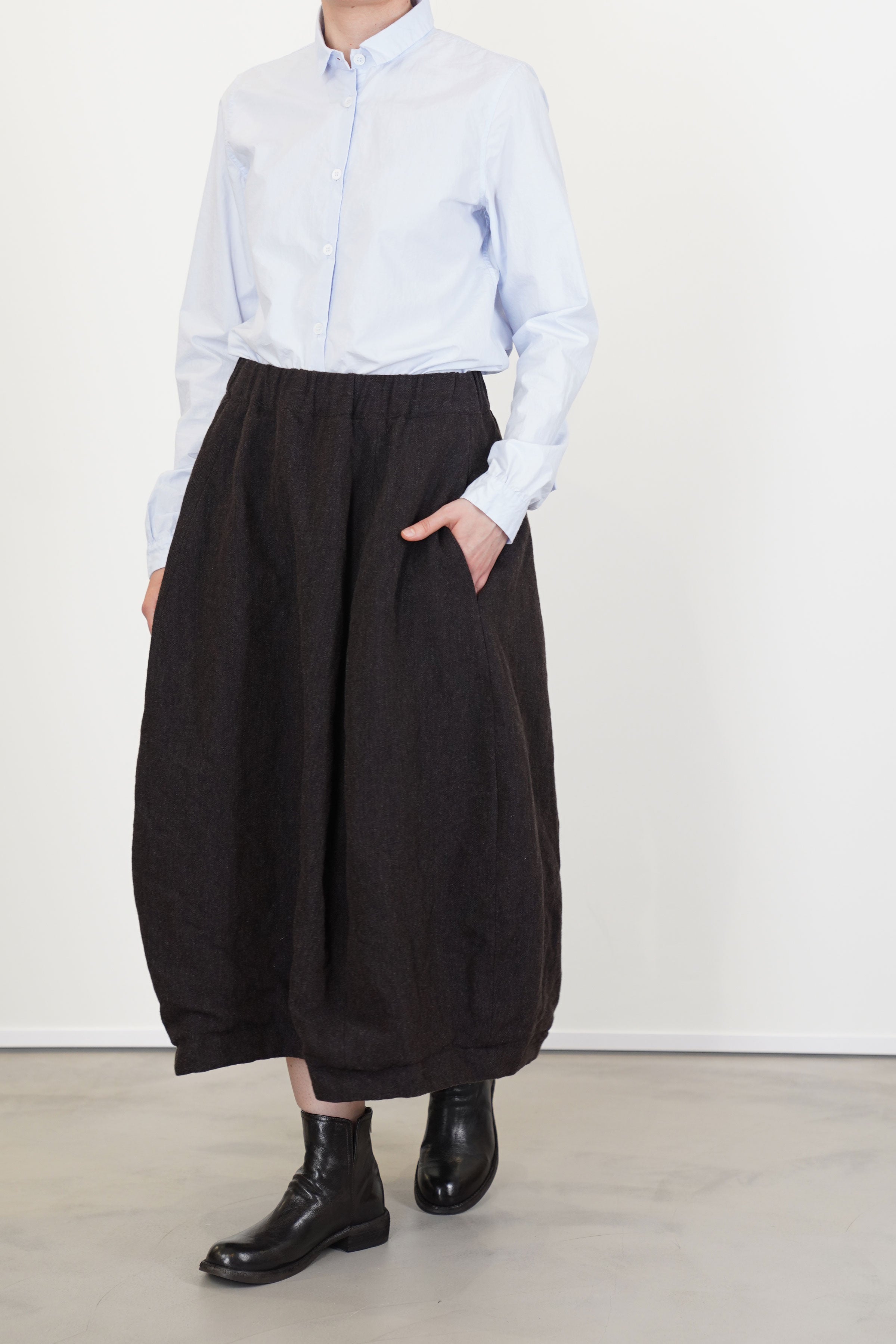 woolen carla skirt brown navy