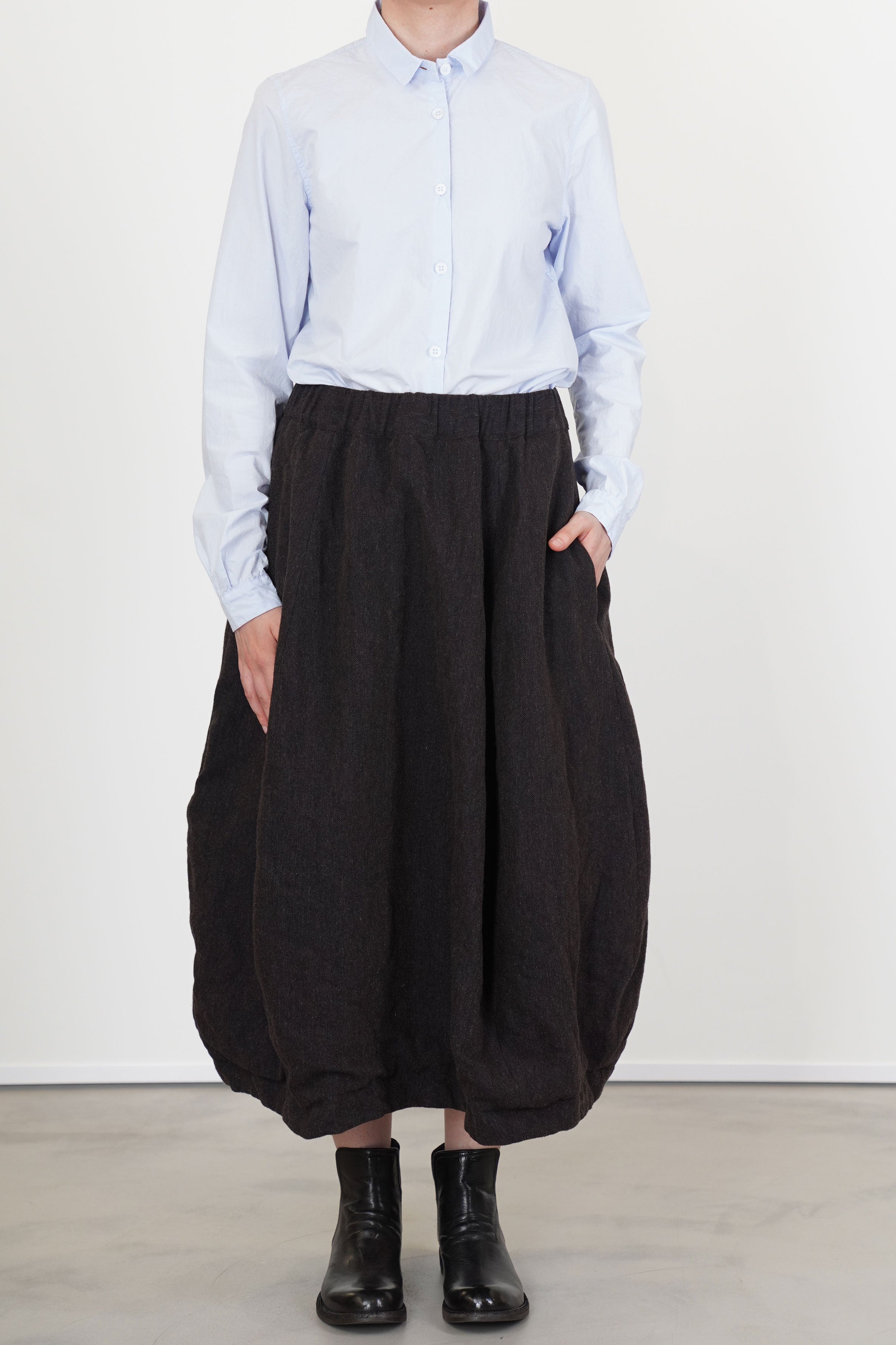 woolen carla skirt brown navy