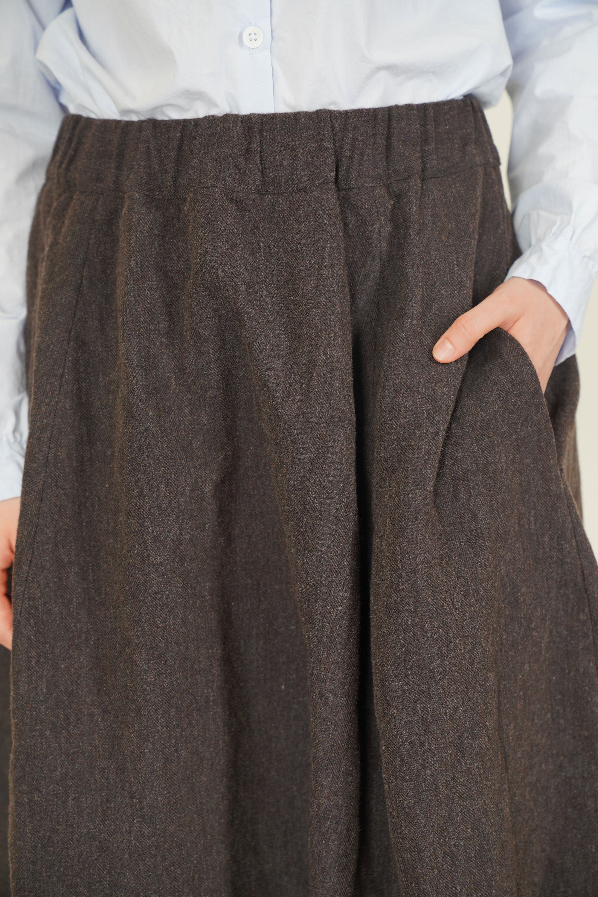 woolen carla skirt brown navy