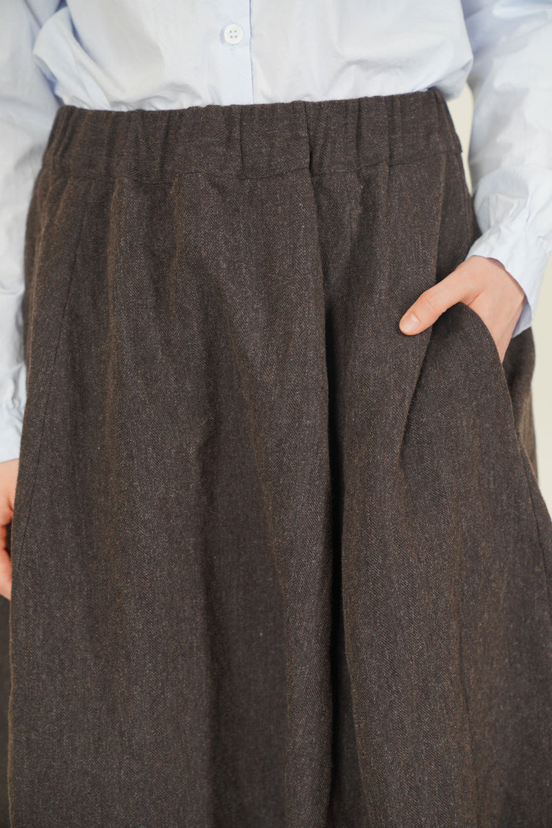 woolen carla skirt brown navy