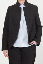 woolen caryl jacket brown navy
