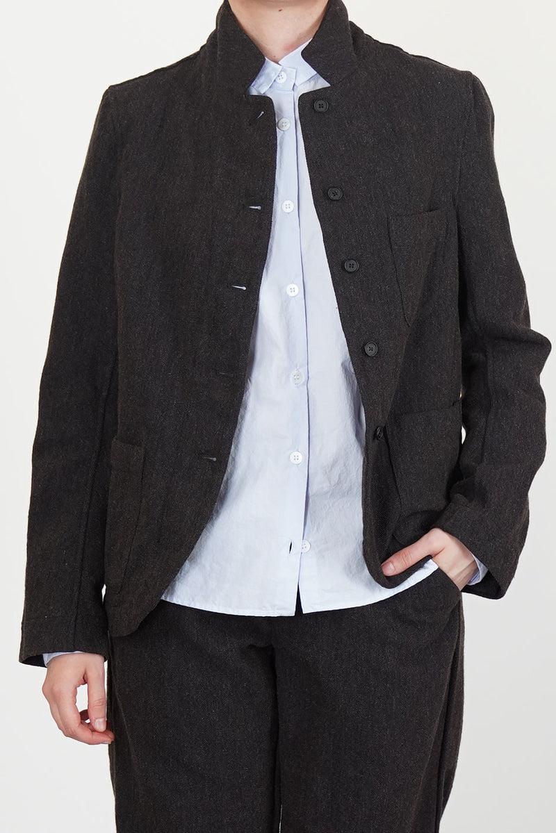 woolen caryl jacket brown navy