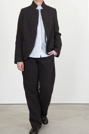 woolen caryl jacket brown navy