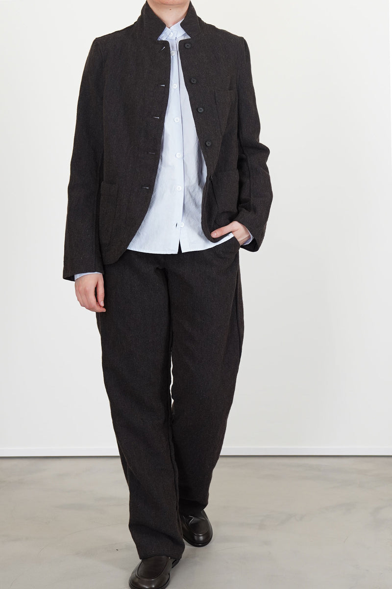 woolen caryl jacket brown navy