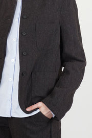 woolen caryl jacket brown navy