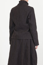 woolen caryl jacket brown navy