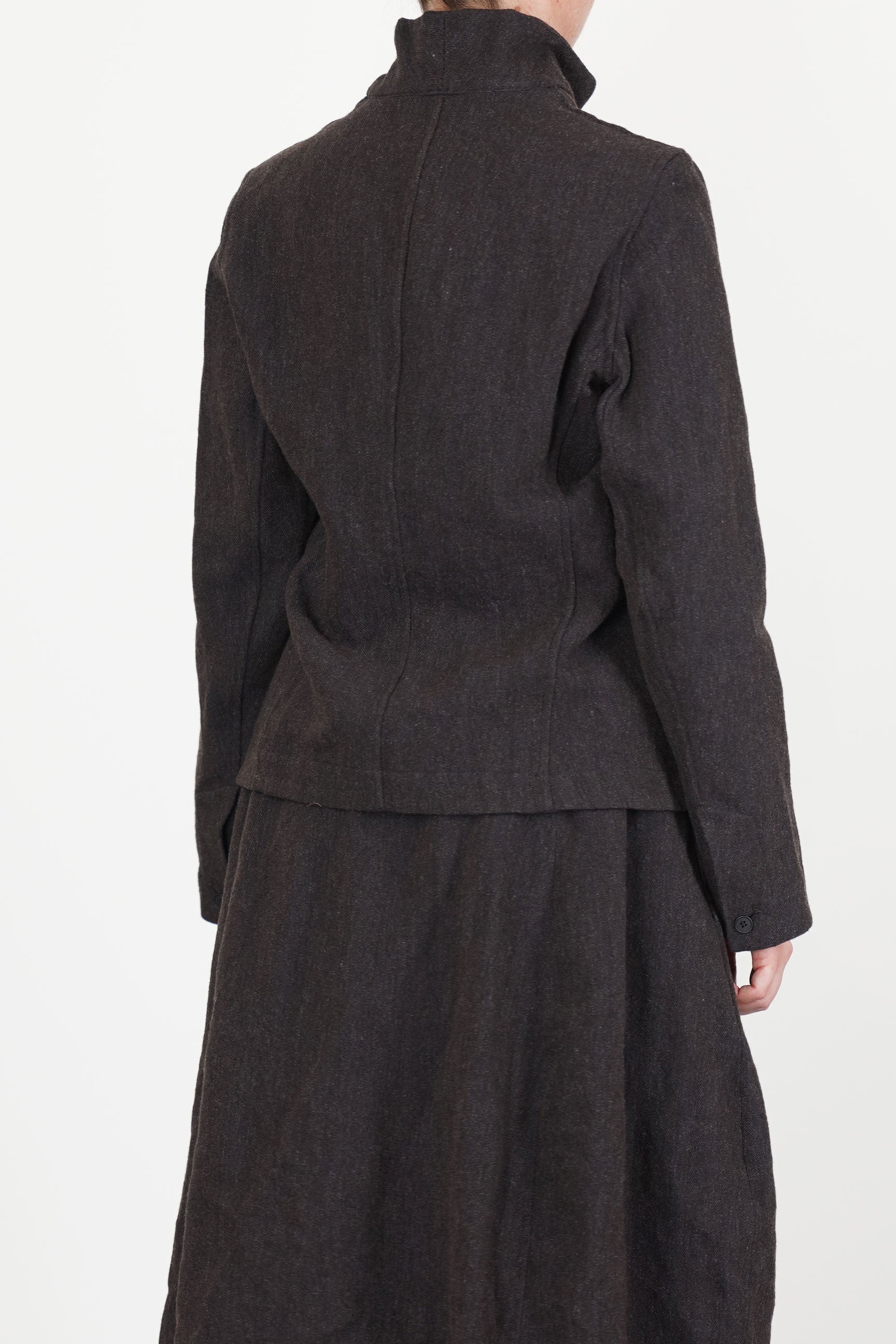 woolen caryl jacket brown navy