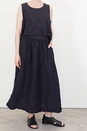 zoe top cotton linen black