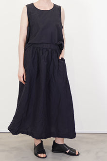 zoe top cotton linen black