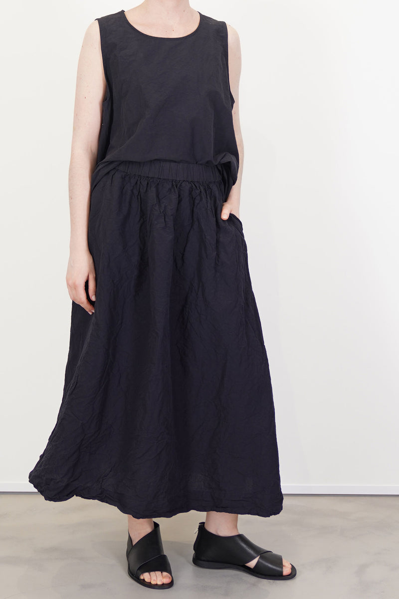 zoe top cotton linen black