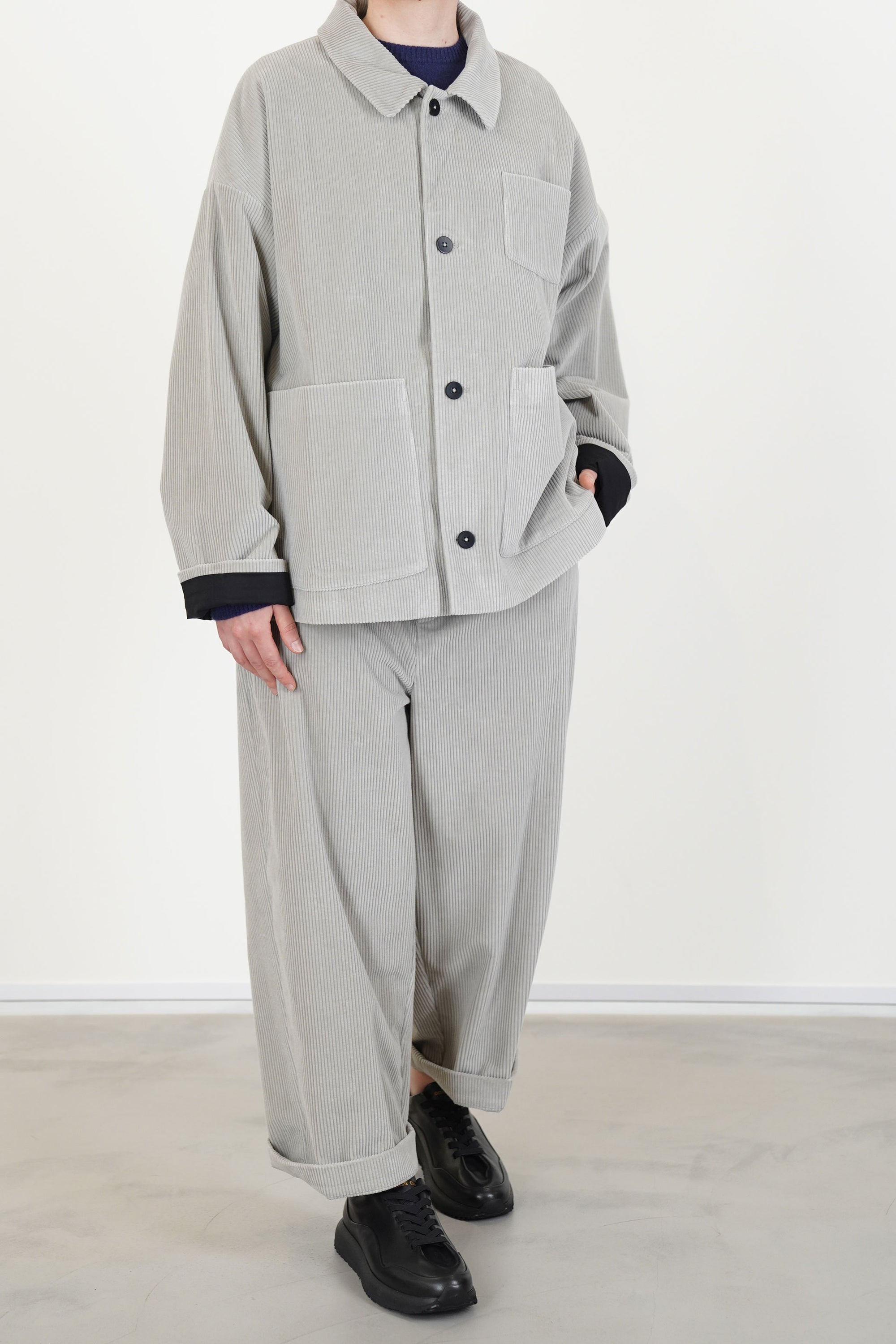 boxy jacket corduroy grey