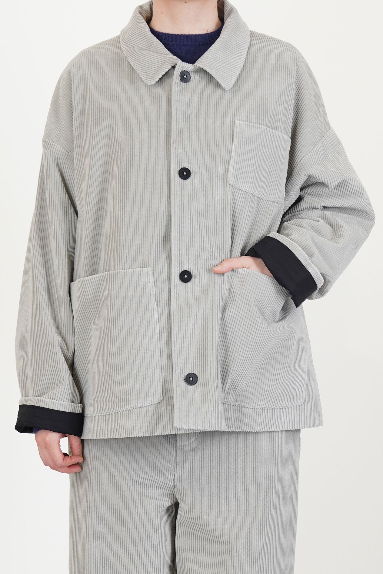 boxy jacket corduroy grey