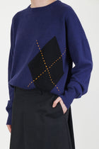 crewneck pullover cashmere blue