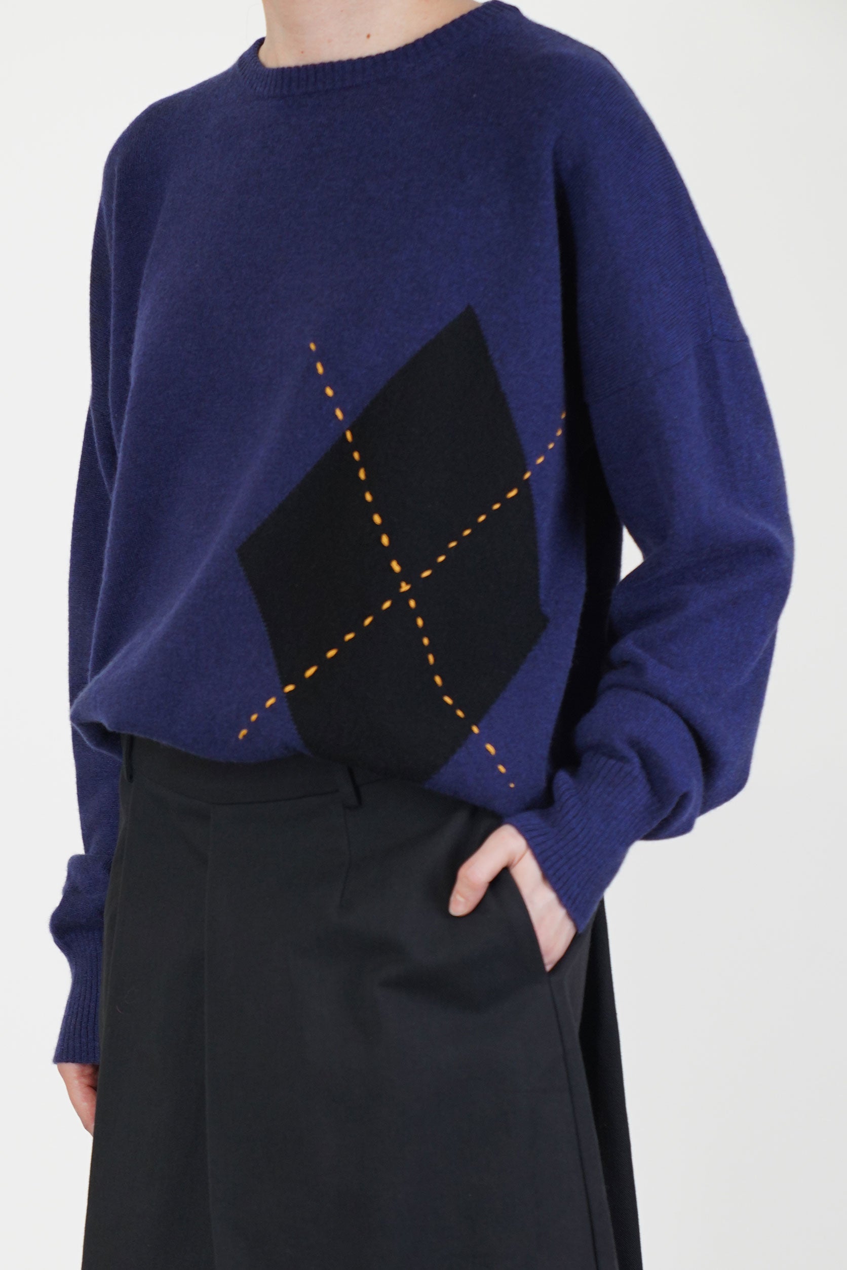 crewneck pullover cashmere blue