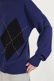 crewneck pullover cashmere blue