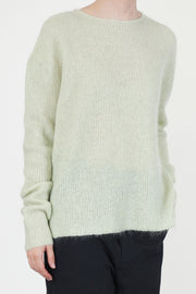 crewneck woolen sweater light green