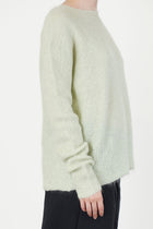 crewneck woolen sweater light green