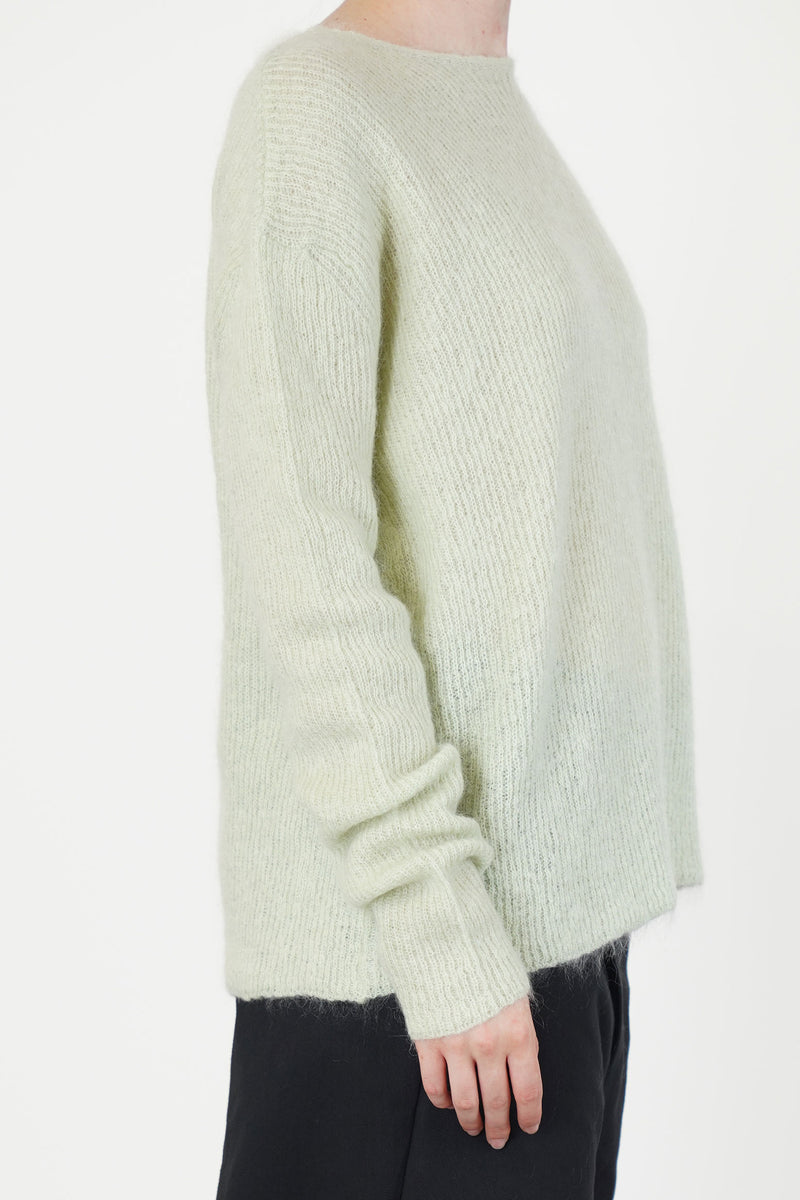 crewneck woolen sweater light green