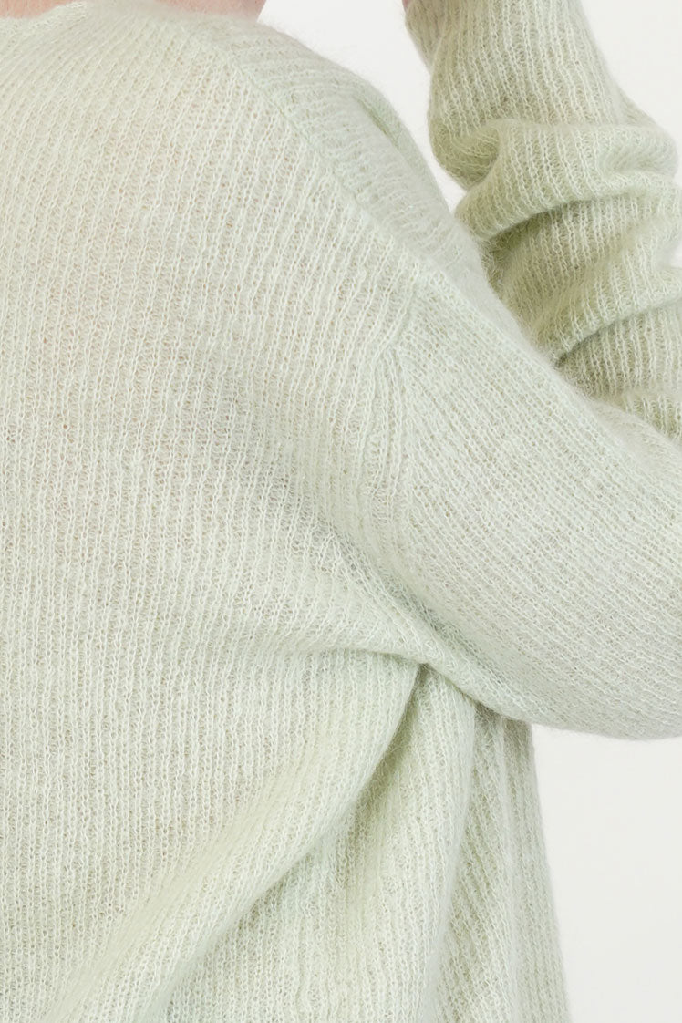 crewneck woolen sweater light green