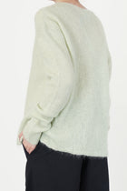 crewneck woolen sweater light green