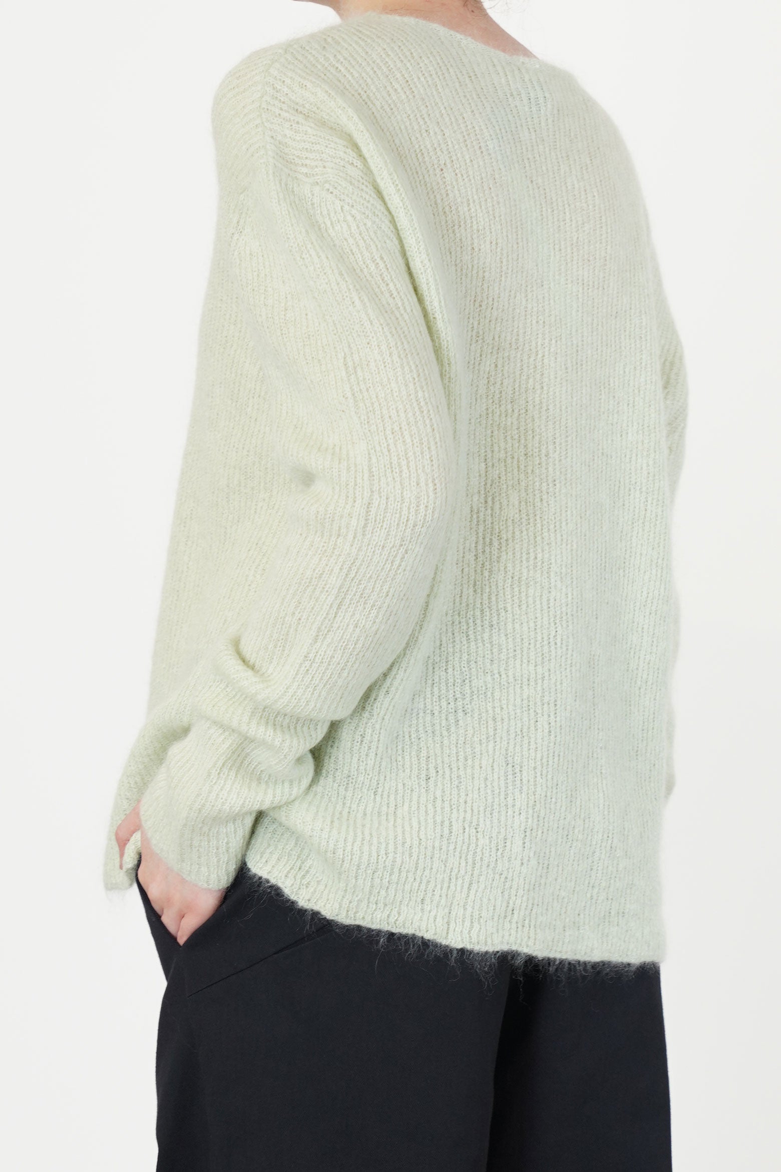 crewneck woolen sweater light green