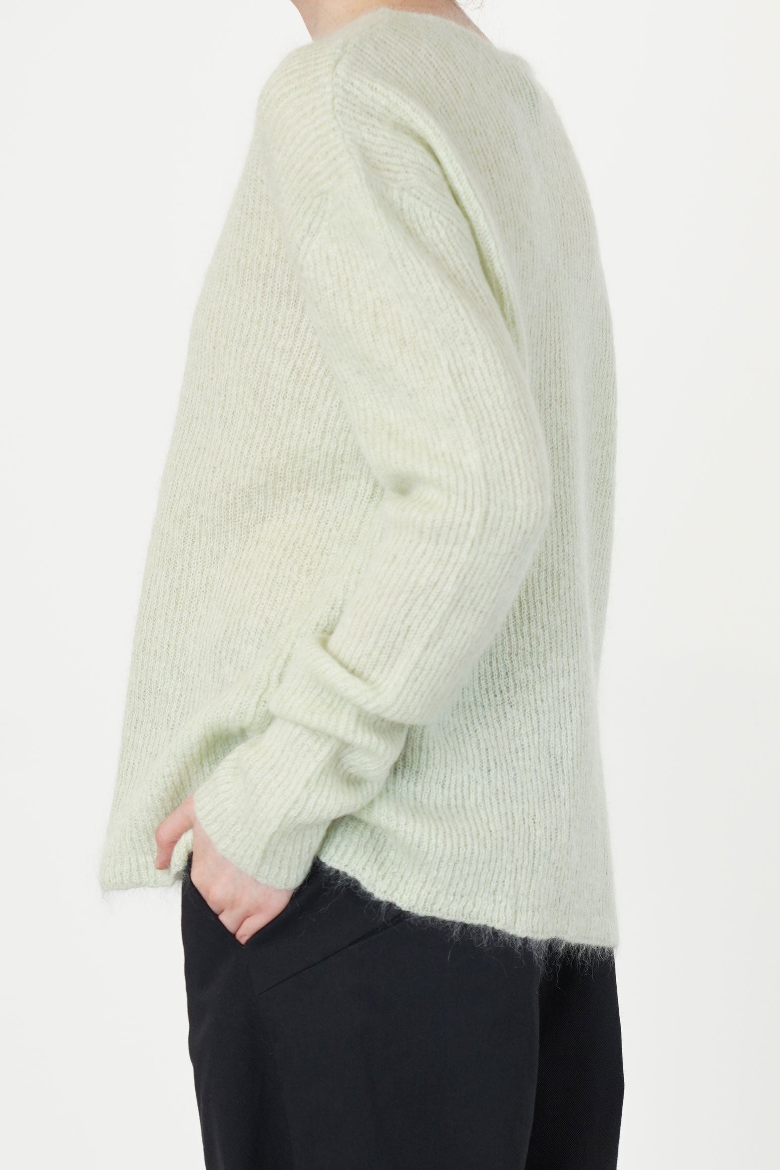crewneck woolen sweater light green