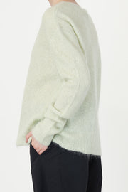 crewneck woolen sweater light green
