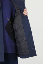 hooded short parka navy