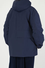 hooded short parka navy