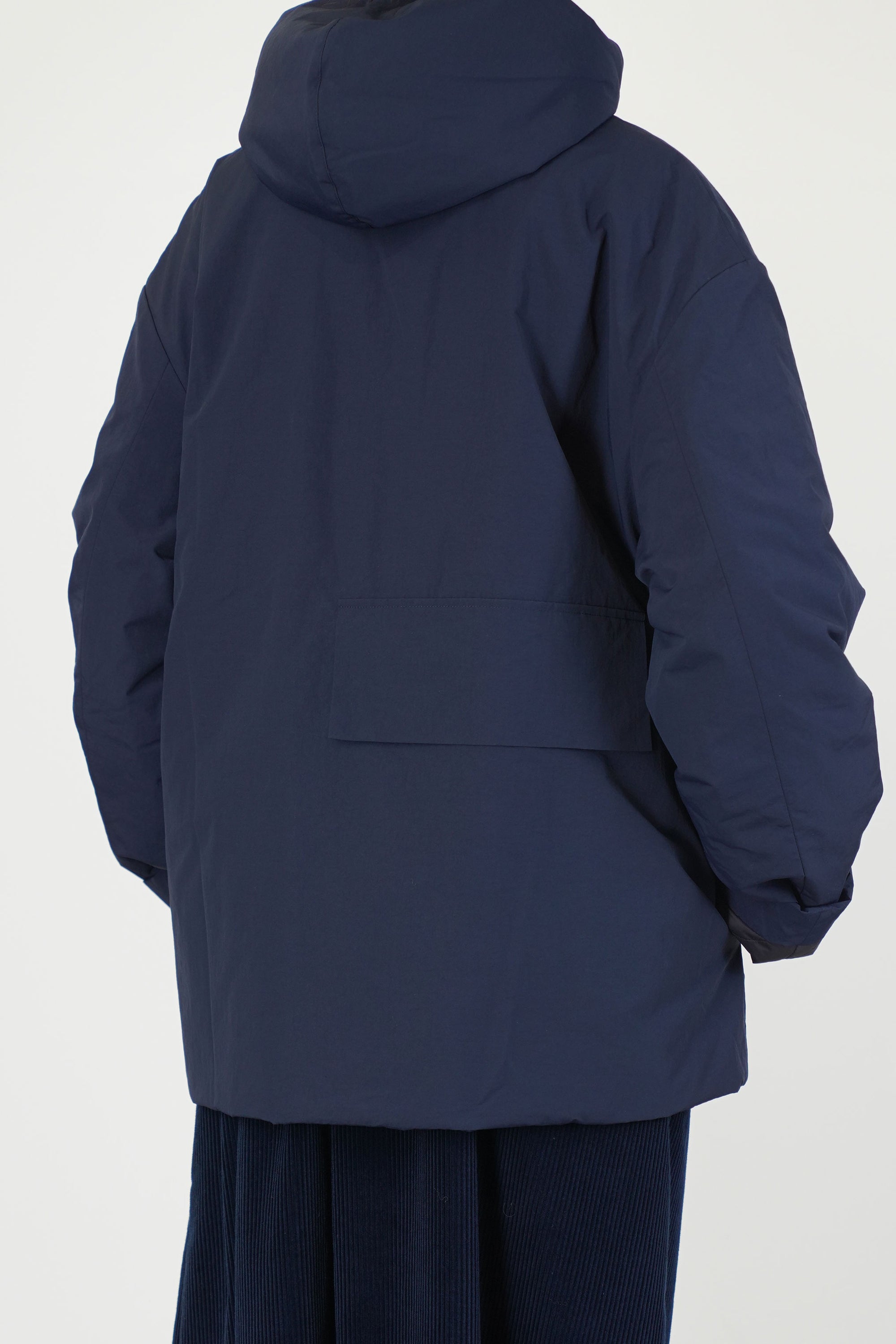 hooded short parka navy